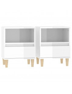 Comodini 2 pz in Bianco Lucido 40x35x50 cm 2