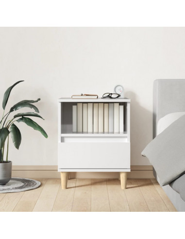 Comodini 2 pz in Bianco Lucido 40x35x50 cm