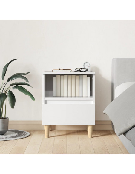 Comodini 2 pz in Bianco Lucido 40x35x50 cm