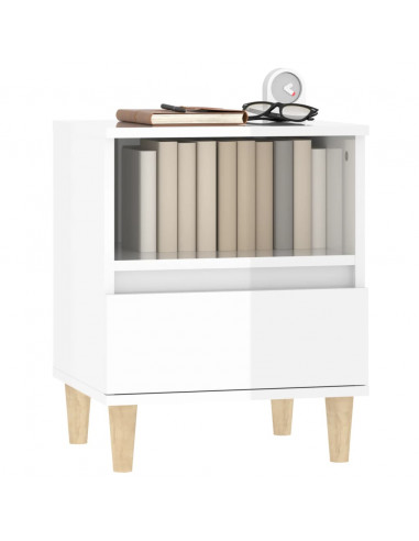 Comodini 2 pz in Bianco Lucido 40x35x50 cm