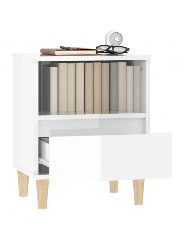 Comodini 2 pz in Bianco Lucido 40x35x50 cm