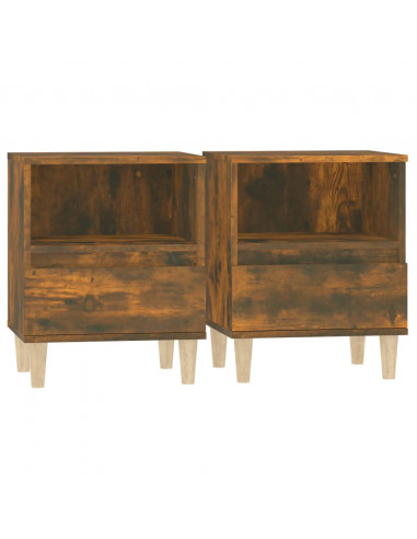 Comodini 2pz Rovere Fumo 40x35x50 cm