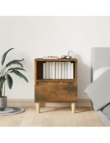 Comodini 2pz Rovere Fumo 40x35x50 cm