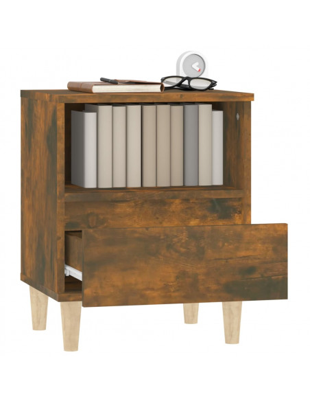 Comodini 2pz Rovere Fumo 40x35x50 cm