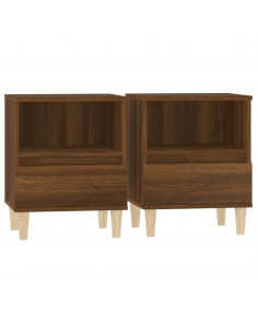 Comodini 2 pz Rovere Marrone 40x35x50 cm 2