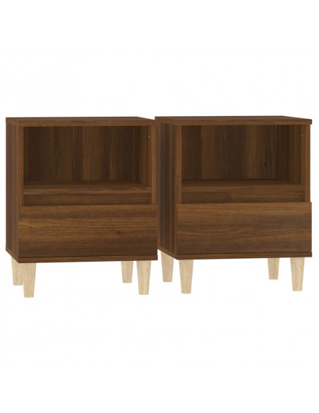 Comodini 2 pz Rovere Marrone 40x35x50 cm