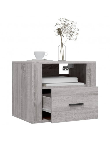 Comodini a Muro 2 pz Grigio Sonoma 50x36x40 cm
