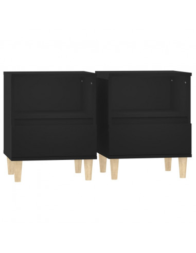 Comodini 2 pz Nero 40x35x50 cm