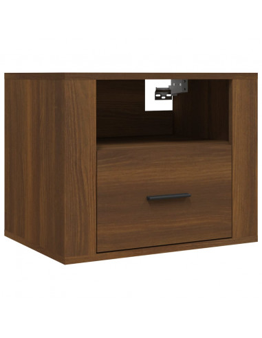 Comodino a Muro Rovere Marrone 50x36x40 cm