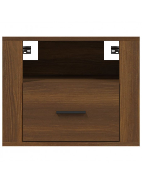 Comodino a Muro Rovere Marrone 50x36x40 cm