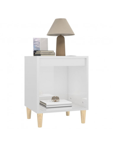 Comodini 2 pz in Bianco Lucido 40x35x50 cm