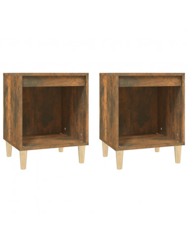 Comodini 2pz Rovere Fumo 40x35x50 cm