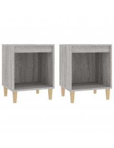 Comodino 2 pz Grigio Sonoma 40x35x50 cm 2