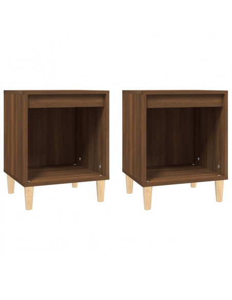 Comodini 2 pz Rovere Marrone 40x35x50 cm
