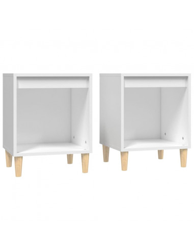 Comodini 2 pz in Bianco 40x35x50 cm