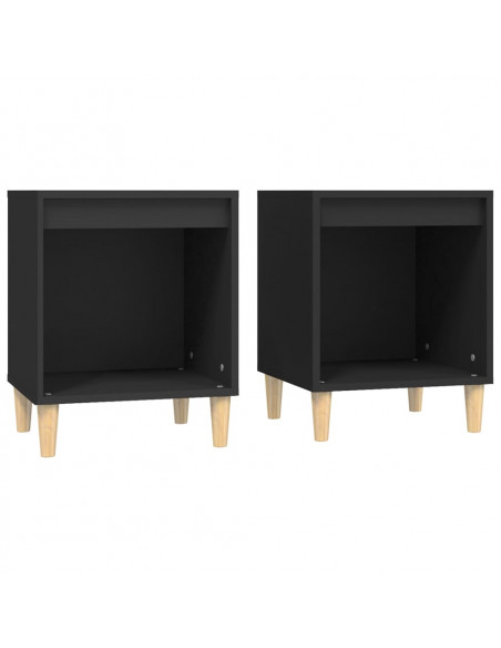 Comodini 2 pz Nero 40x35x50 cm