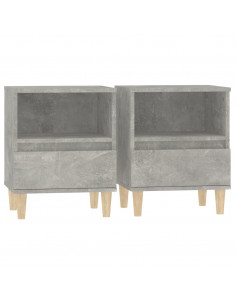 Comodini 2 pz Grigio Cemento 40x35x50 cm 2