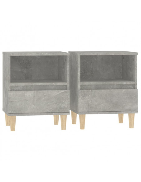 Comodini 2 pz Grigio Cemento 40x35x50 cm