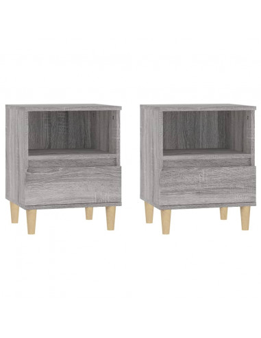 Comodino 2 pz Grigio Sonoma 40x35x50 cm