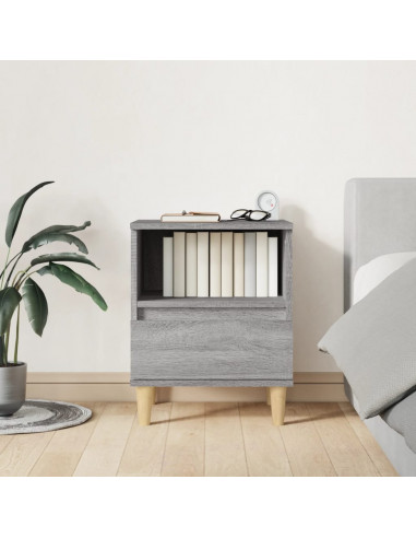 Comodino 2 pz Grigio Sonoma 40x35x50 cm