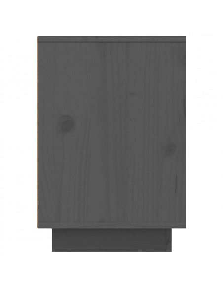 Comodino Grigio 50x34x50 cm in Legno Massello di Pino