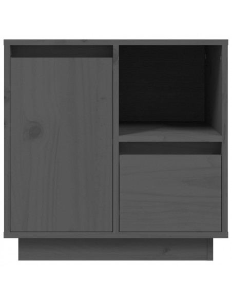 Comodini Grigi 2 pz 50x34x50 cm in Legno Massello di Pino