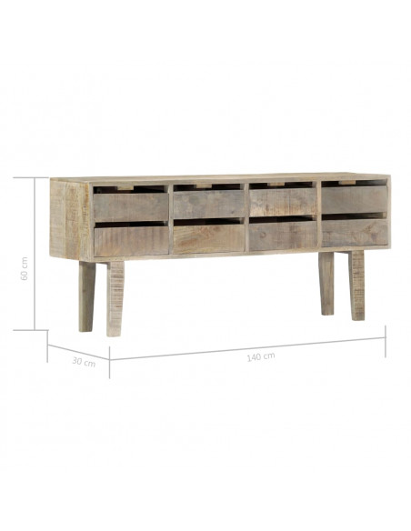 Credenza 140x30x60 cm in Legno Massello di Mango