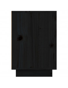 Comodino Nero 50x34x50 cm in Legno Massello di Pino 2