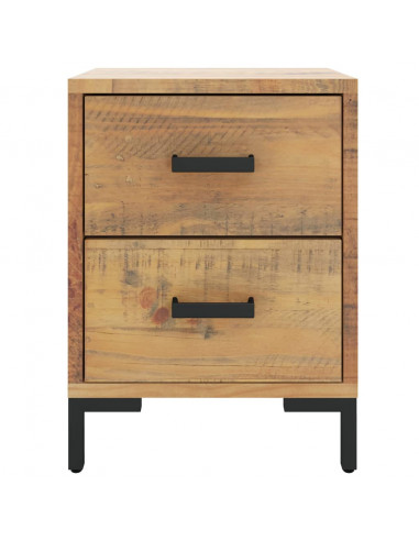 Comodino Marrone 36x30x45 cm in Legno Massello di Pino