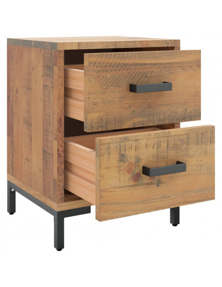 Comodino Marrone 36x30x45 cm in Legno Massello di Pino