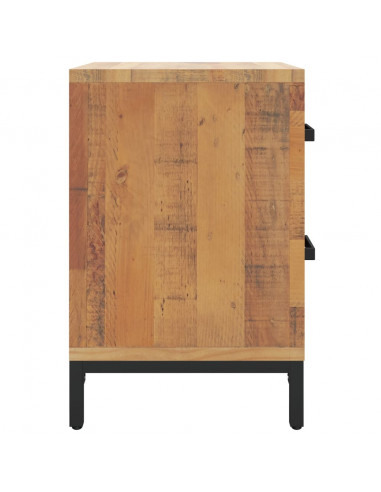 Comodino Marrone 36x30x45 cm in Legno Massello di Pino