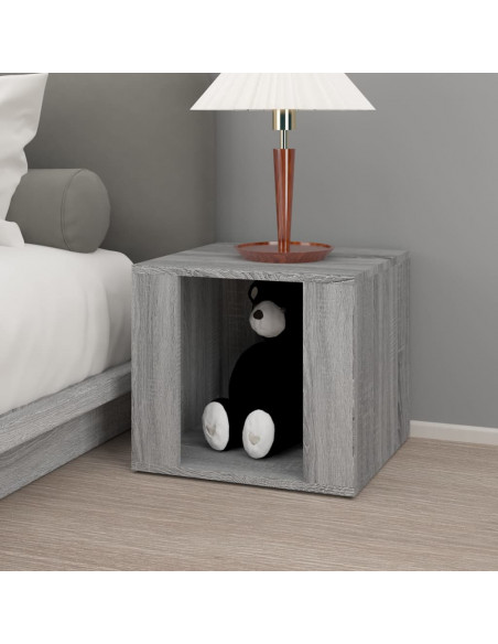 Comodino Grigio Sonoma 41x40x36 cm in Legno Multistrato