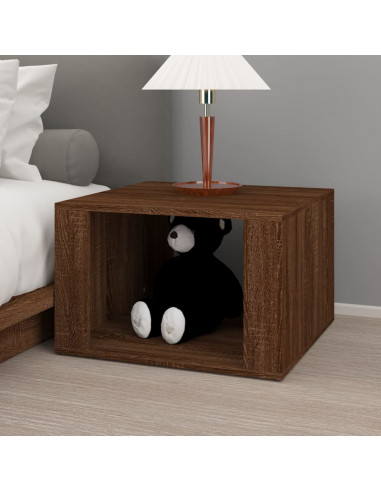 Comodino Rovere Marrone 57x55x36 cm in Legno Multistrato