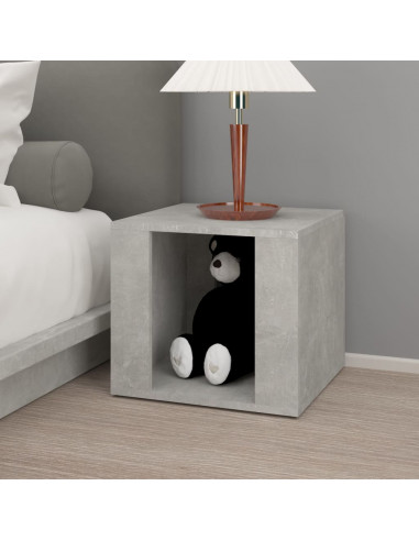 Comodino Grigio Cemento 41x40x36 cm in Legno Multistrato