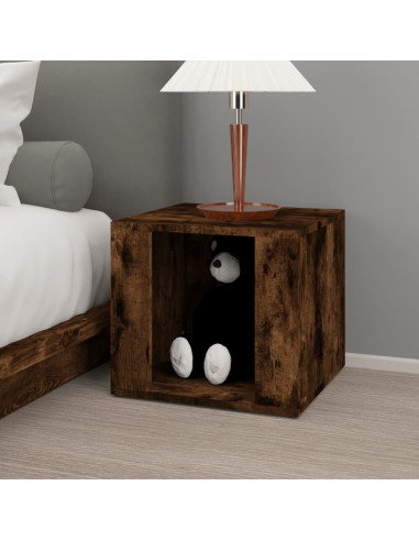 Comodino Rovere Fumo 41x40x36 cm in Legno Multistrato