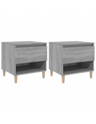 Comodini 2 pz Grigio Sonoma 50x46x50 cm in Legno Multistrato