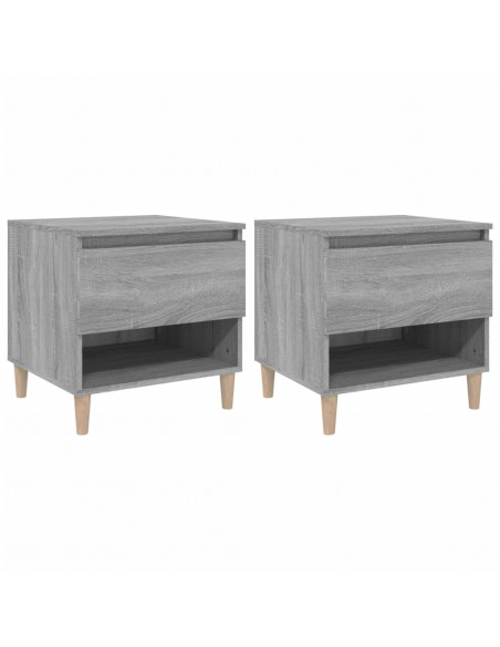 Comodini 2 pz Grigio Sonoma 50x46x50 cm in Legno Multistrato