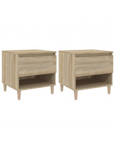 Comodini 2 pz Rovere Sonoma 50x46x50 cm in Legno Multistrato 2