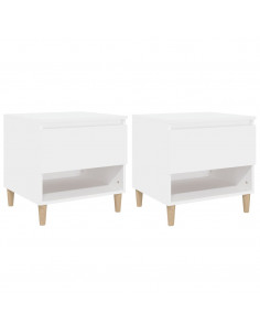Comodini 2 pz Bianchi 50x46x50 cm in Legno Multistrato 2