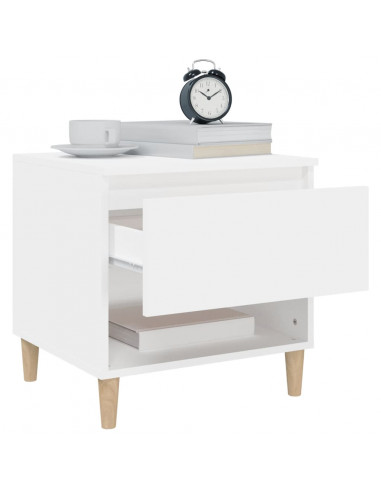 Comodini 2 pz Bianchi 50x46x50 cm in Legno Multistrato