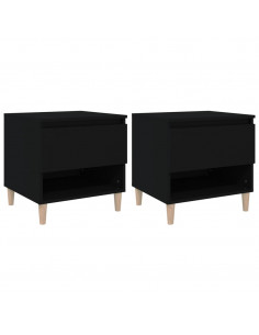 Comodini 2 pz Neri 50x46x50 cm in Legno Multistrato 2