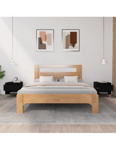 Comodini 2 pz Neri 50x46x50 cm in Legno Multistrato