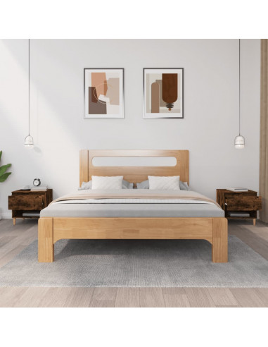 Comodini 2 pz Rovere Fumo 50x46x50 cm in Legno Multistrato