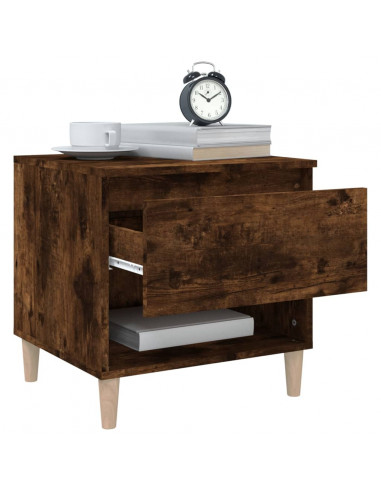 Comodini 2 pz Rovere Fumo 50x46x50 cm in Legno Multistrato