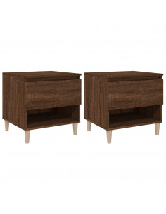 Comodini 2 pz Rovere Marrone 50x46x50 cm in Legno Multistrato 2