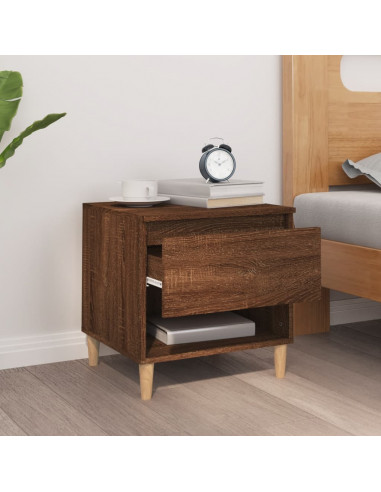 Comodino Rovere Marrone 50x46x50 cm in Legno Multistrato