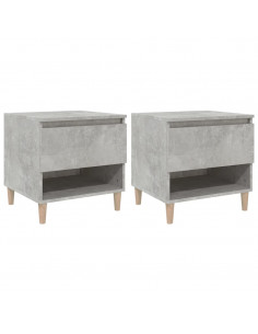 Comodini 2 pz Grigio Cemento 50x46x50 cm in Legno Multistrato 2