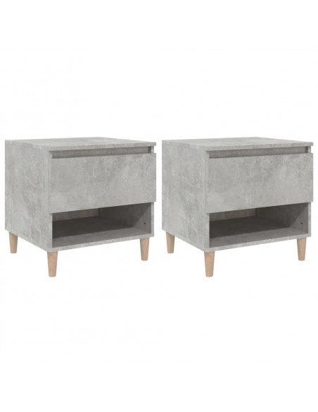 Comodini 2 pz Grigio Cemento 50x46x50 cm in Legno Multistrato