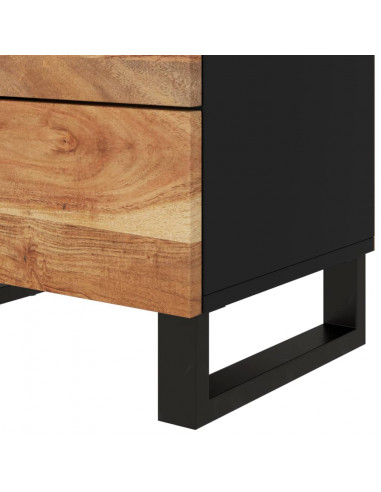 Comodino 50x33x62 cm Legno Massello Acacia e Legno Multistrato