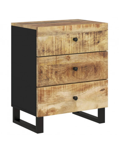 Comodino 50x33x62cm Legno Massello di Mango e Legno Multistrato